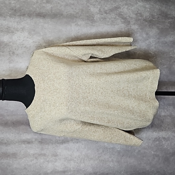 Ann Taylor Crewneck Button-Shoulder Detail 3/4 Sleeve Sweater Size Small - Picture 13 of 14